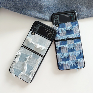 Shabby Jean TPU Shockproof Distressed Denim Phone Case For Samsung Galaxy Z Flip 4 Funda