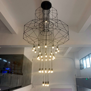 Chandeliers pendant lights long hanging lights fixtures linear large high ceiling staircase foyer luxury led crystal chandeliers