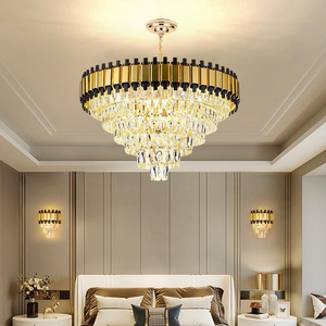 Decorative hotel rustic gold dining living room ceiling hanging lights fixtures lighting modern led luxury crystal chandeliers