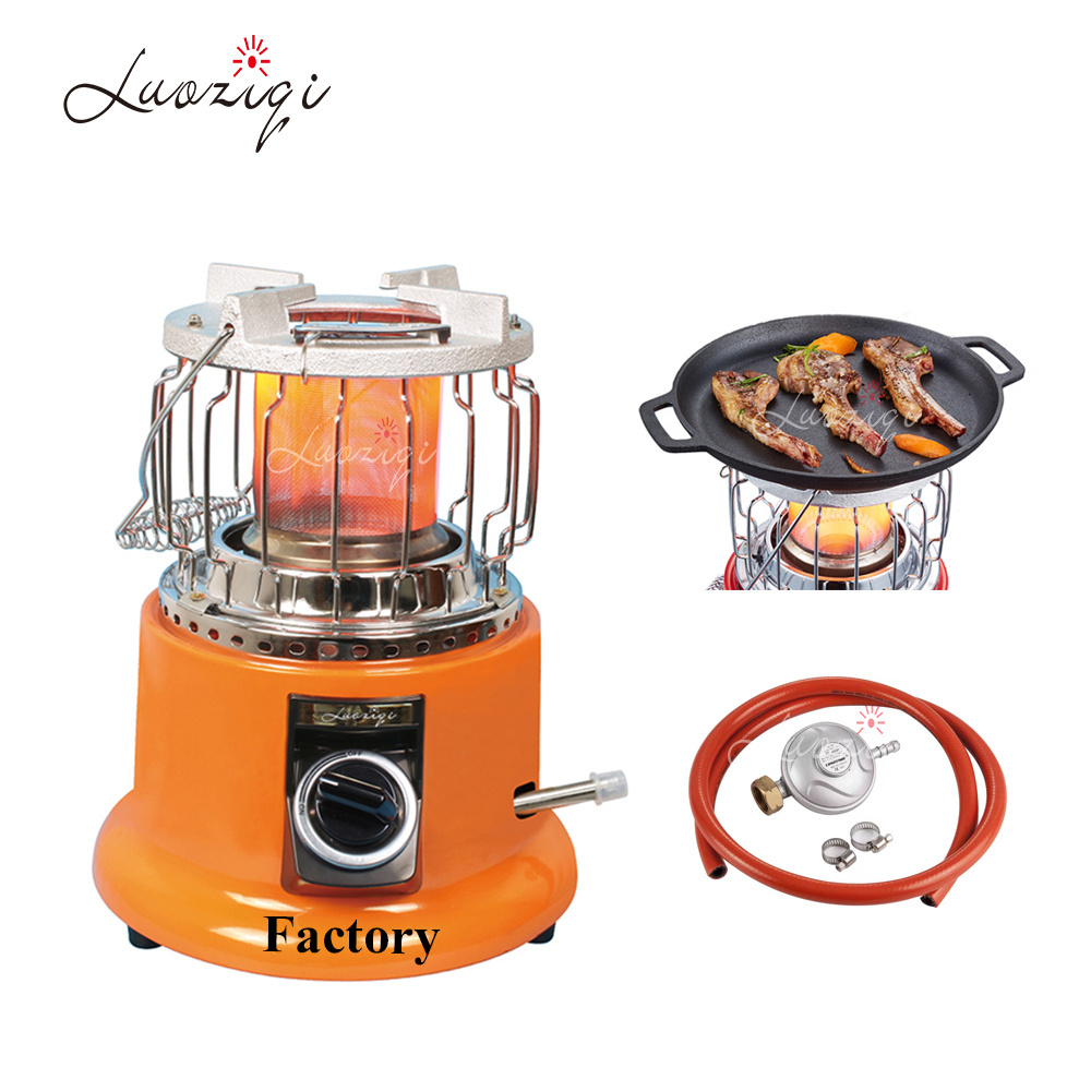 2023 popular easy to use stainless steel head small gas heater and cooker for outdoor camping fishing