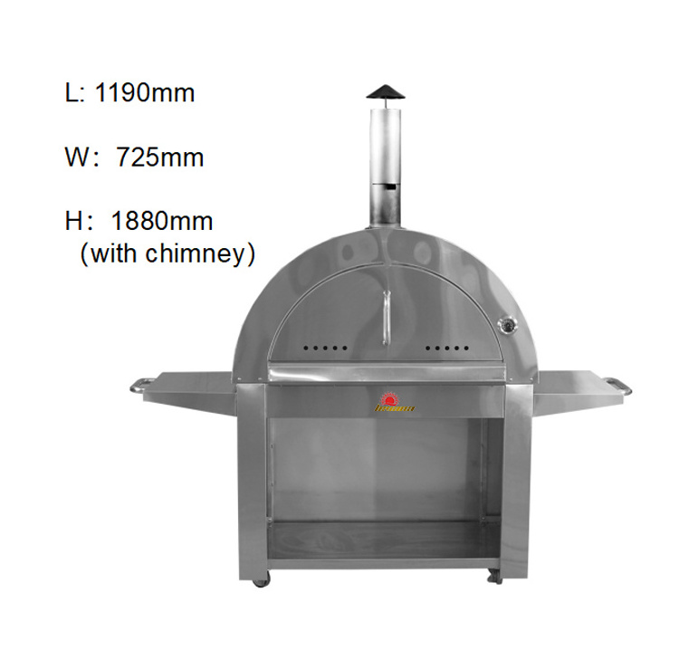 Practical Use BBQ Pizza Oven Easily Cleaned Stainless Steel Outdoor Kitchen  Moving Portable Gas Barbecue Grill For Outdoor