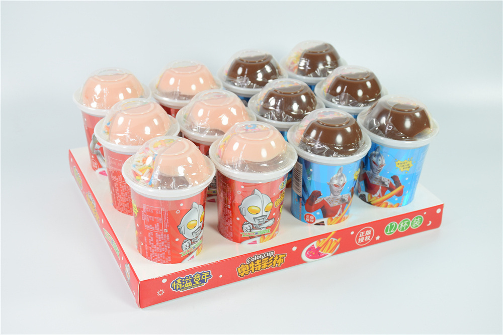 Factory Hot Sales Kids Confectionery Biscuits Stick Chocolate Cream Sweet Candy OEM Custom Cookies Wafer 3 IN 1 Snack Cup