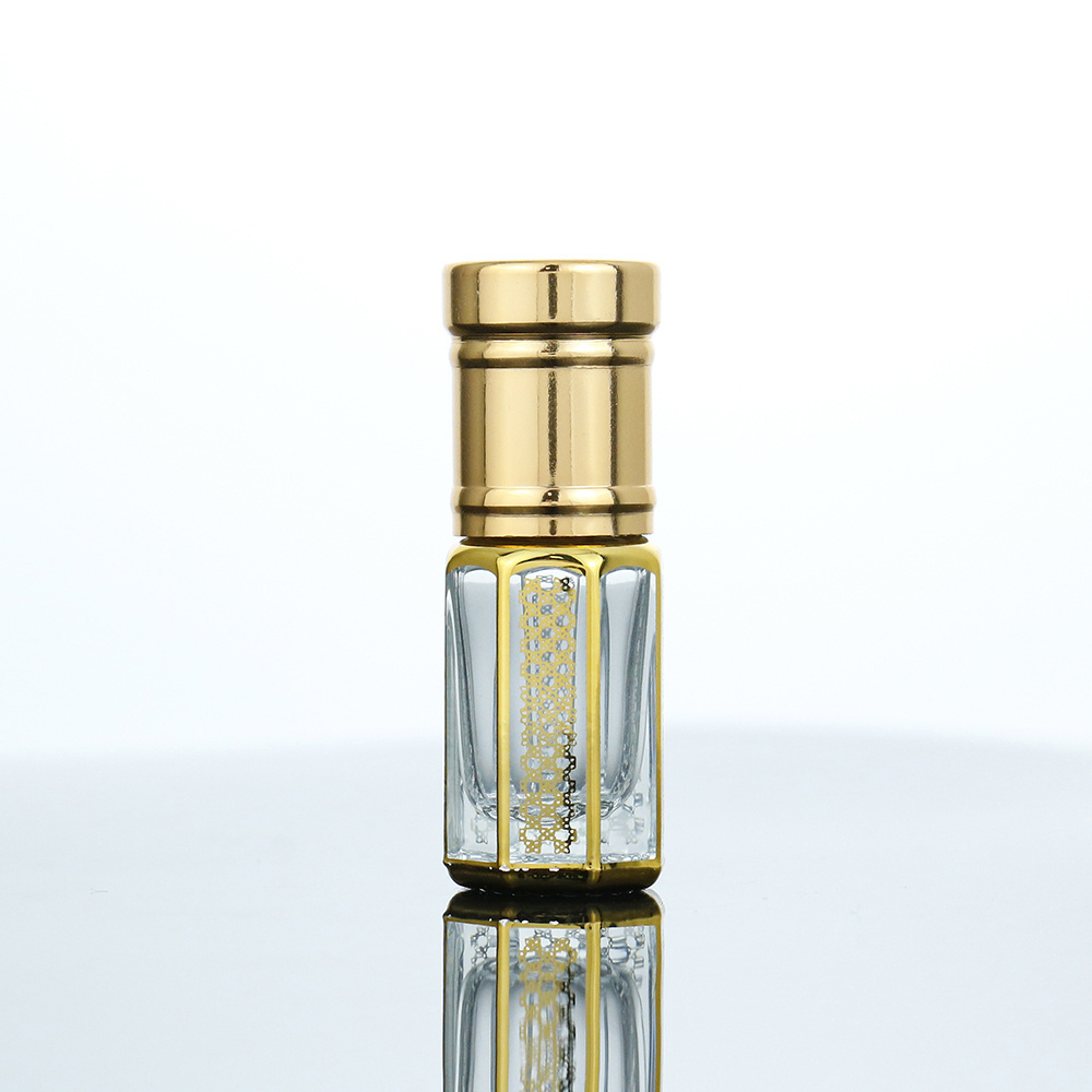 custom Luxury Arabian 3ml 6ml 12ml Fancy Perfume Bottle Empty Oud Attar Oil Bottle with Glass Rod Essential Oil roller Bottle