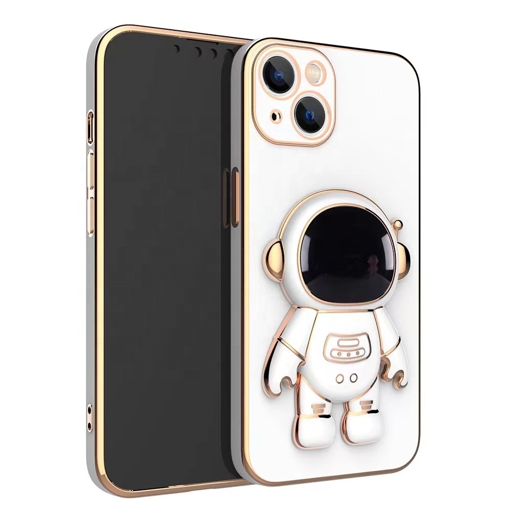 High quality Drop proof phone Case Cover for iphone 13 12 11 Astronaut electroplating bracket mobile phone case