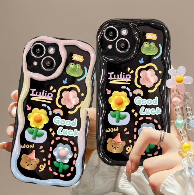 Suitable for Apple 14promax phone case for iPhone13 fall-proof 11/12 frog doll chain xs/xr cute