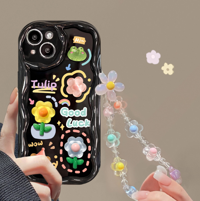 Suitable for Apple 14promax phone case for iPhone13 fall-proof 11/12 frog doll chain xs/xr cute