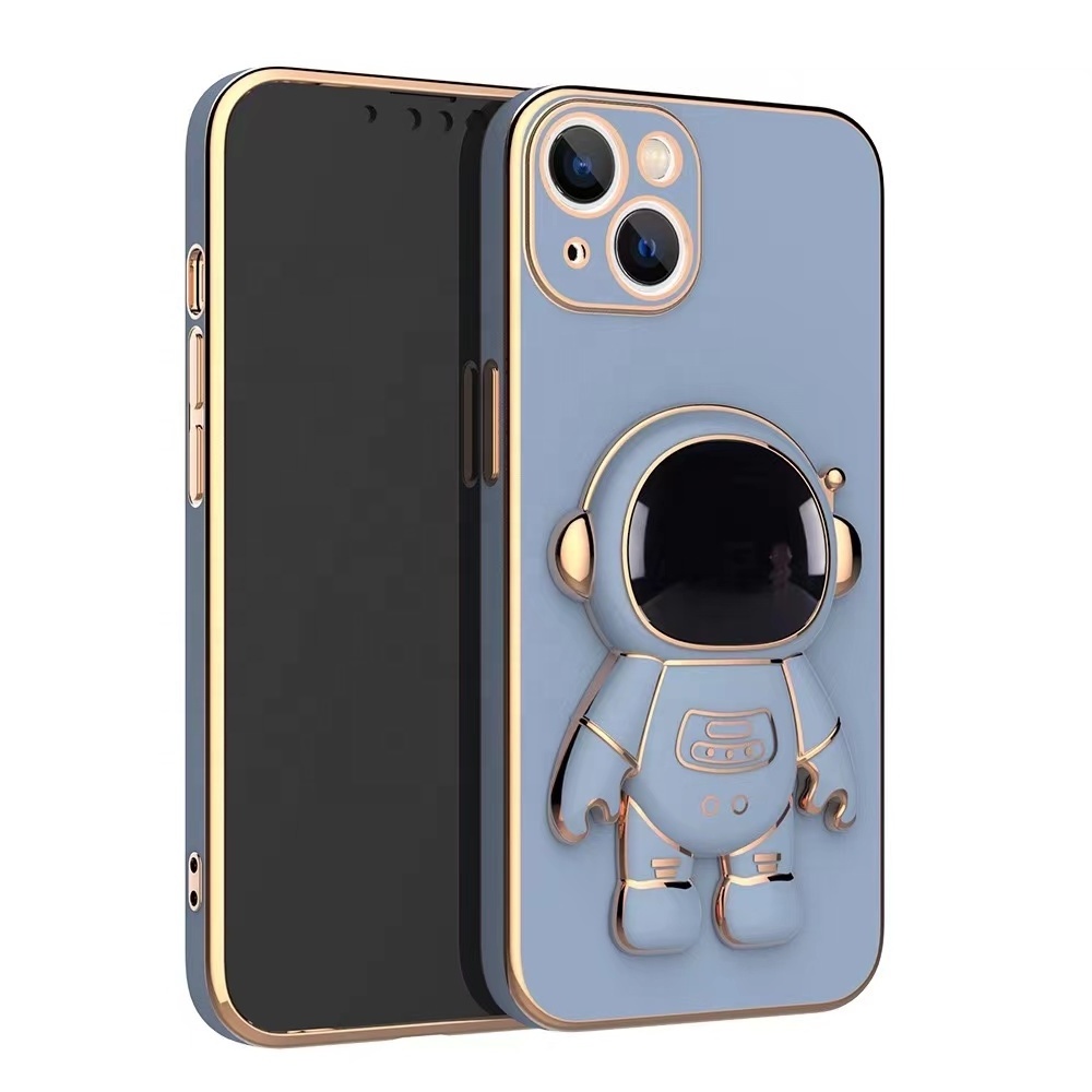 High quality Drop proof phone Case Cover for iphone 13 12 11 Astronaut electroplating bracket mobile phone case