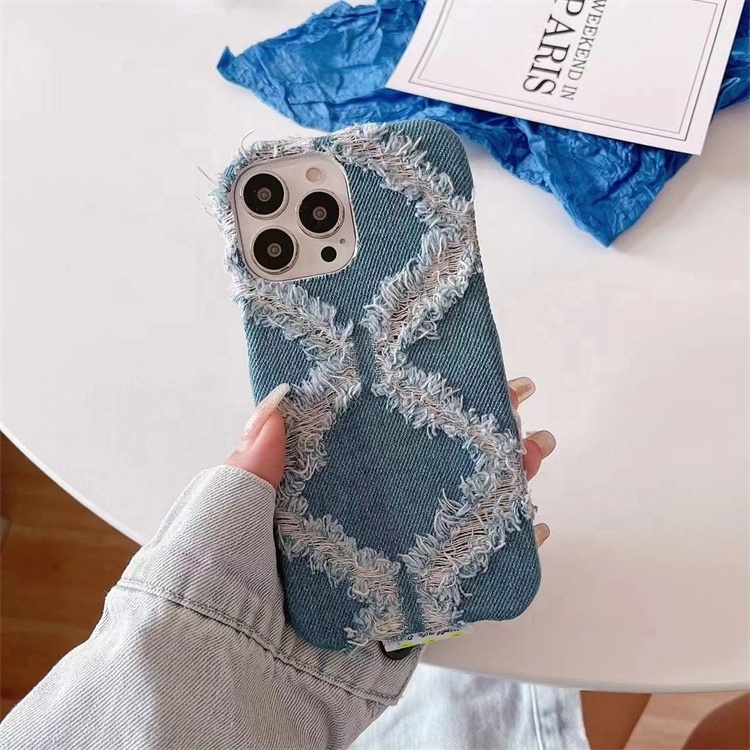 Mobile Phone Accessories Case Shockproof Unique Fashion Cowboy Jeans Denim Back Cover Phone Case For iPhone 13 14 pro max