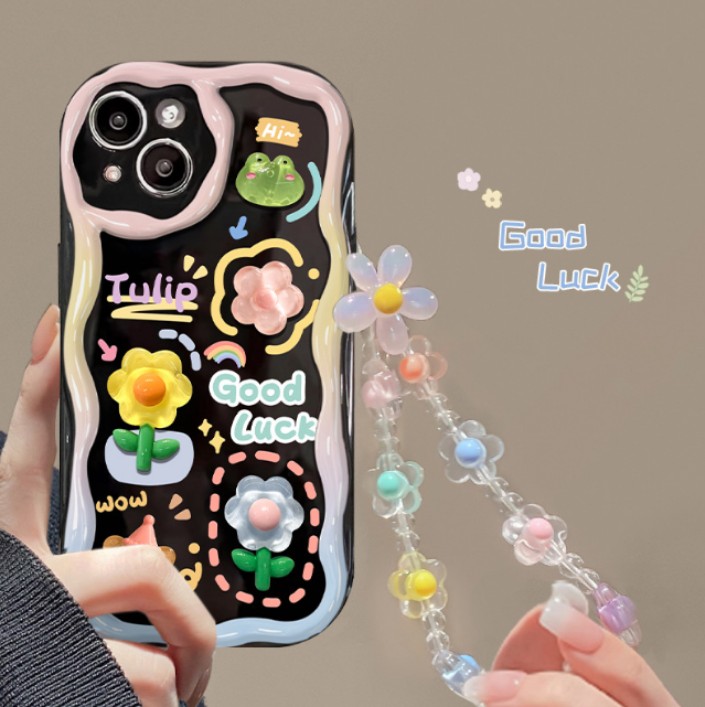 Suitable for Apple 14promax phone case for iPhone13 fall-proof 11/12 frog doll chain xs/xr cute