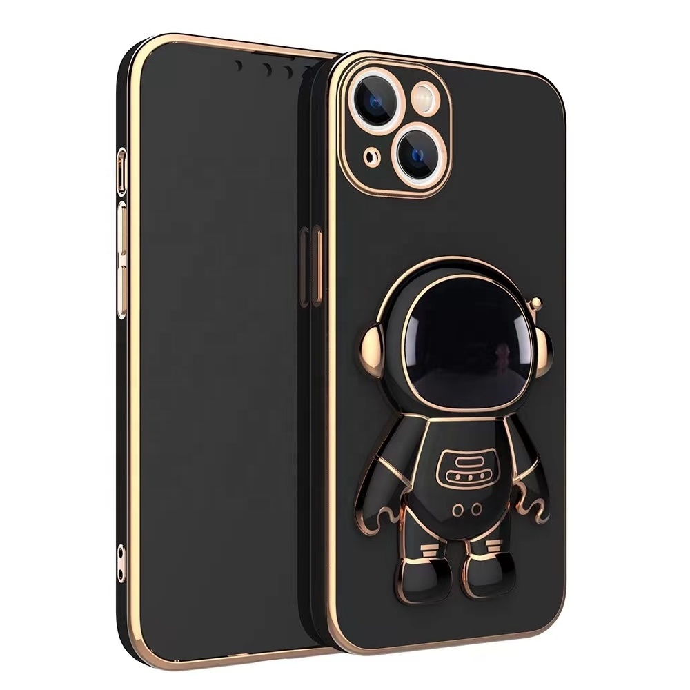 High quality Drop proof phone Case Cover for iphone 13 12 11 Astronaut electroplating bracket mobile phone case