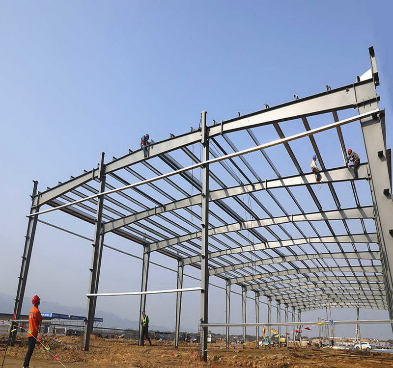 Prefab Steel Structure Warehouse 3D/Tekla Design Car Showroom Garage Shed Metal Construction Church Building