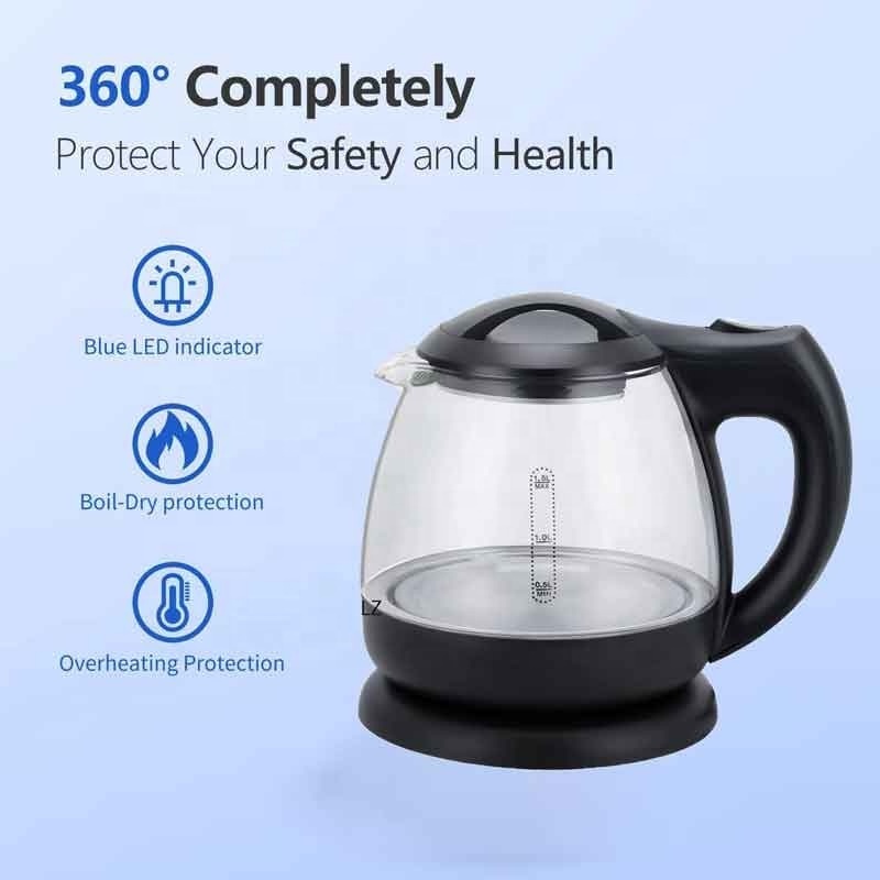 Small Kitchen Appliances 1.5L Glass Kettle Electric Teapot for Home Office Hotel