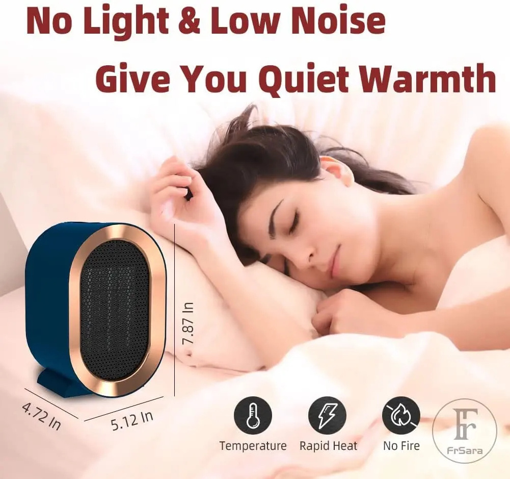 Mini Portable PTC Ceramic Electric Heater Energy Saving Infrared for Home Office or Room Winter Warmer