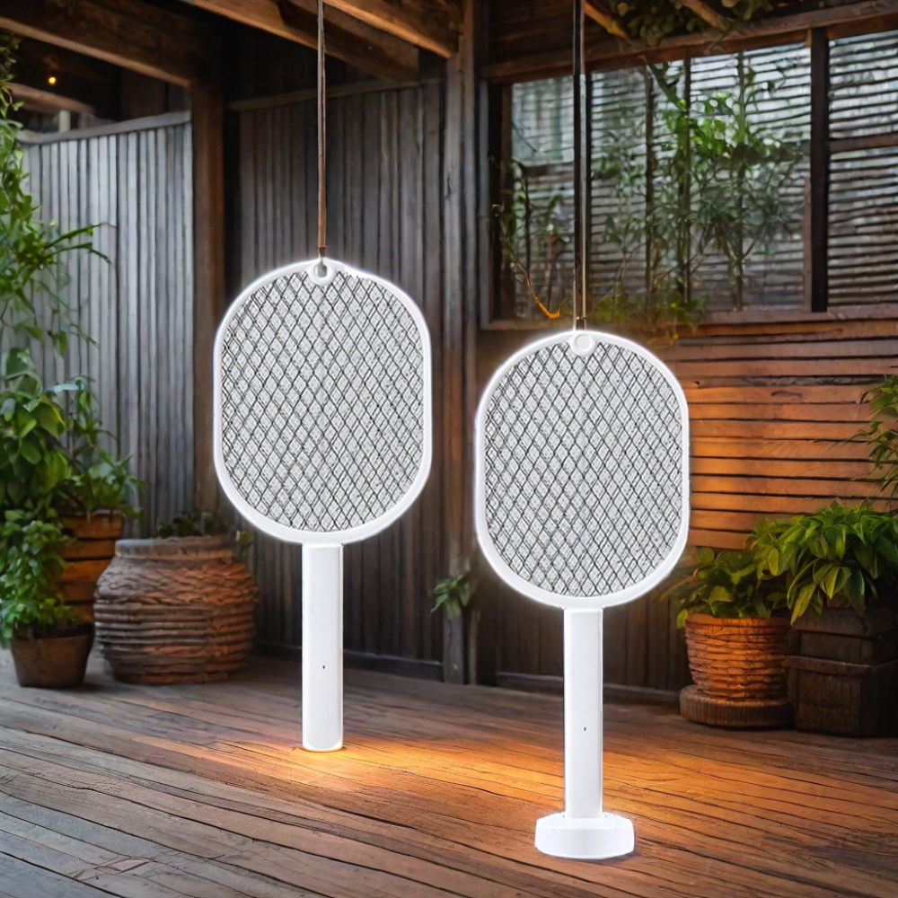 Battery-Powered Electric Mosquito Swatter Lamp Solid Killer for Ants Bed Bugs Bees Beetles Fly Bug Zapper with Carry Bag