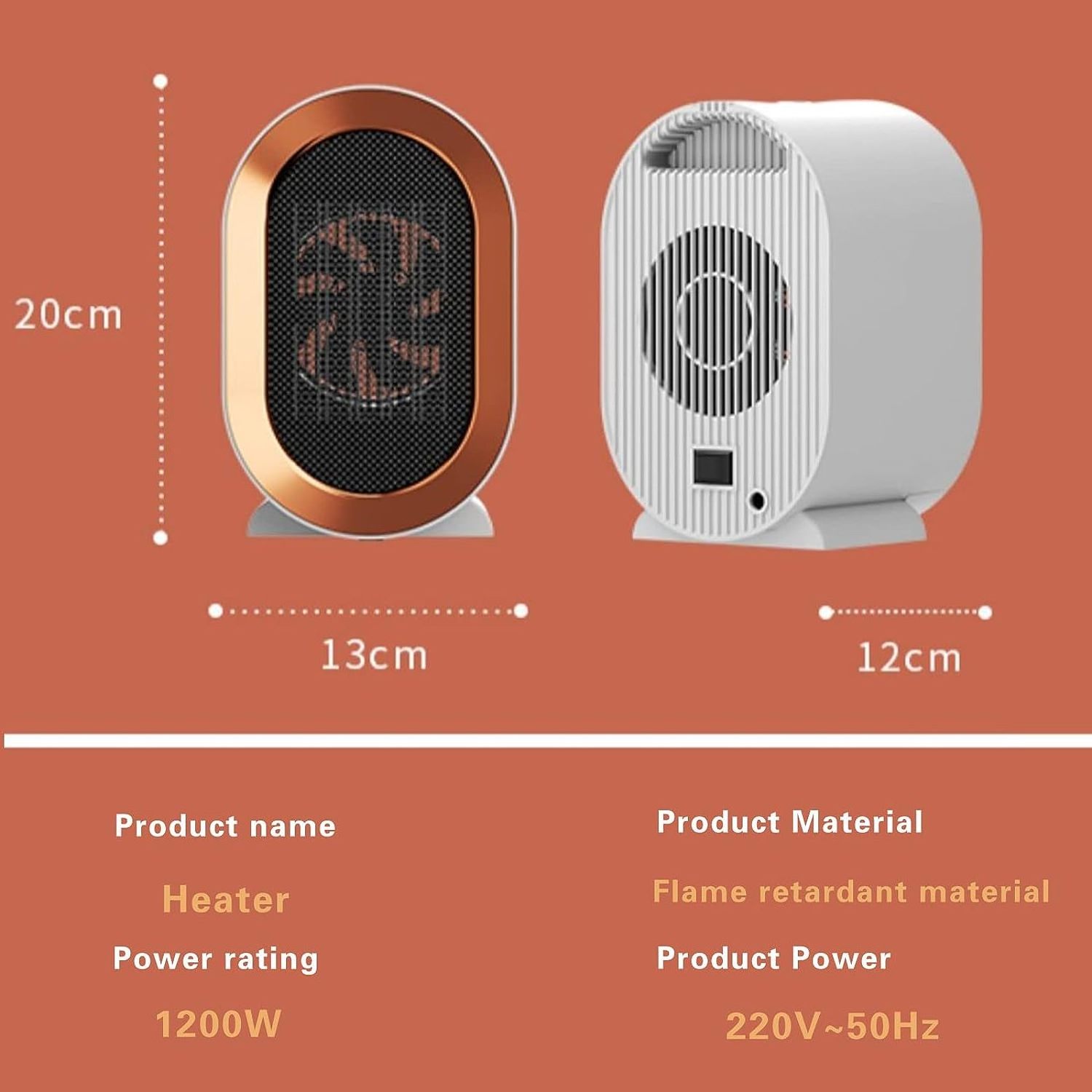 Desk Heater and Fan Electric Fan Heater PTC Waterproof Fan Waterproof Switch Winter Products Innovation Mini Heater Usb Bedroom