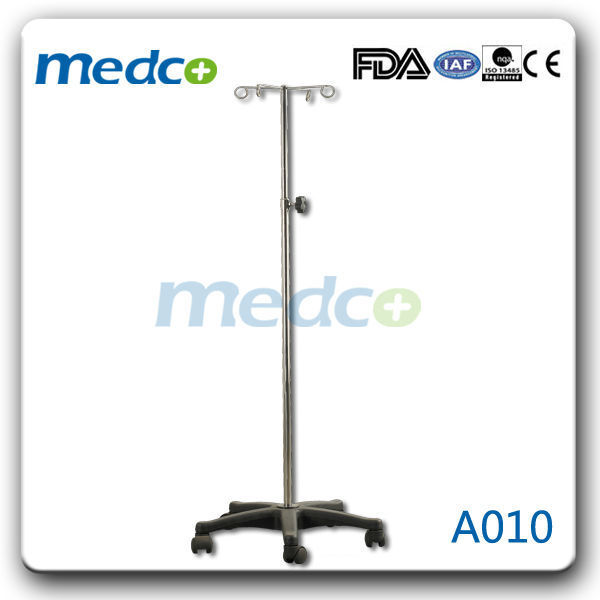 Stainless steel Hospital IV pole mayo stand