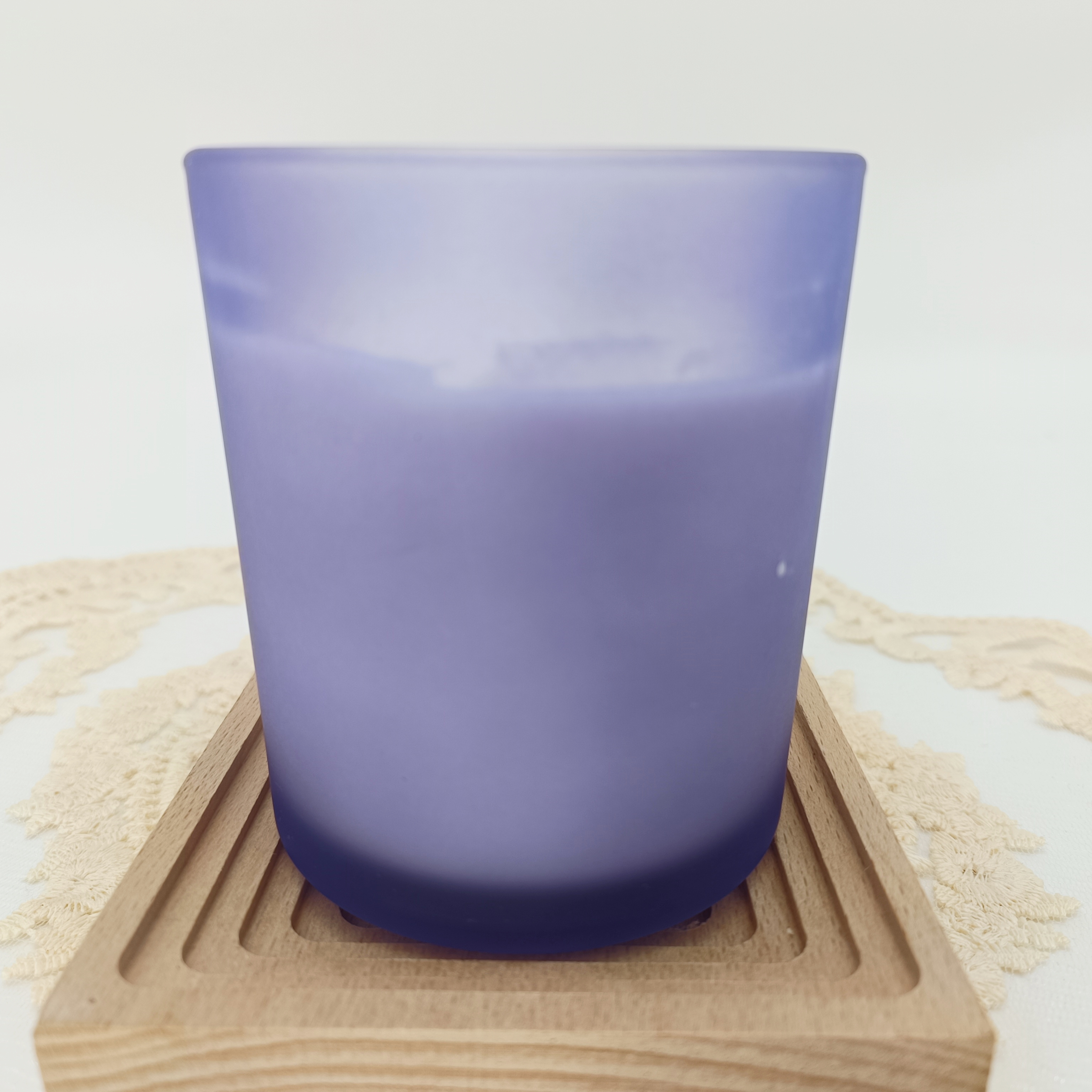 Excellent Frosted Purple Glass Jar Scented Candles with Crystal Velas Aromaticas Factory Meditation Candle