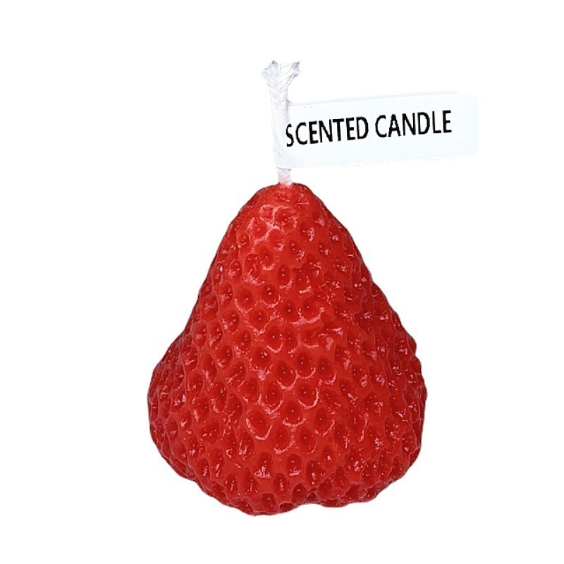 Ama zon hot sale bedroom decor strawberry shape candle Party Wedding birthday candle soy wax scented candle for home scented