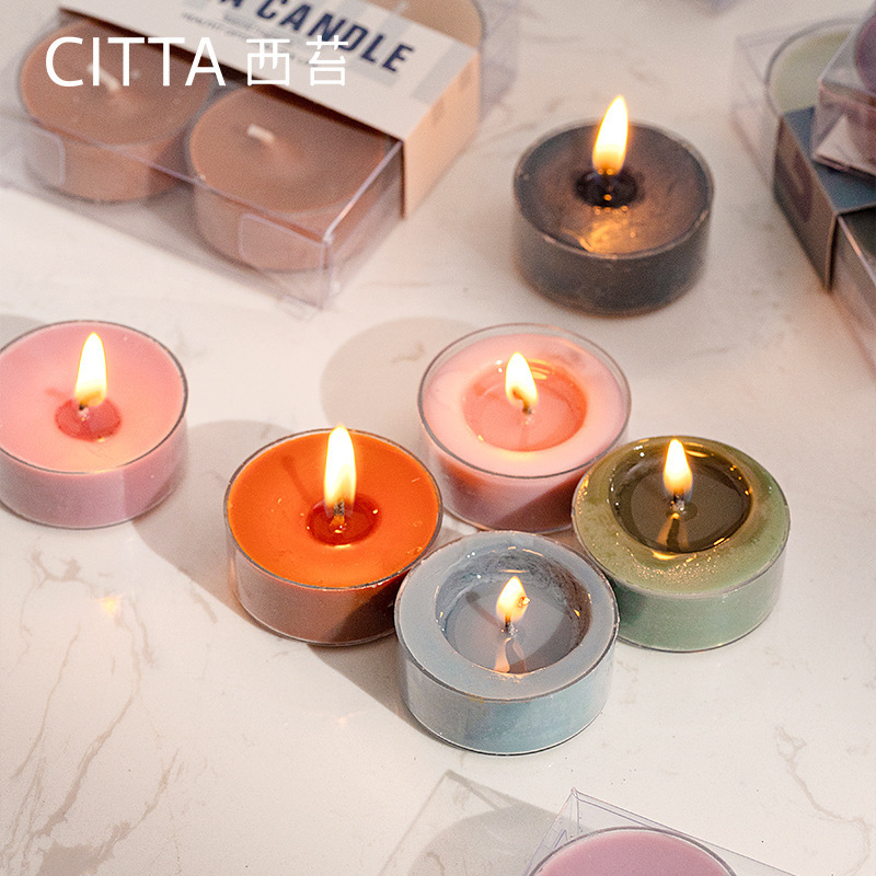 AROMA HOME Manufacturer Wholesale Stock 3 hours 15g Green Pink Orange Blue Long Lasting Scented Candles Tealight Soy Wax Candle