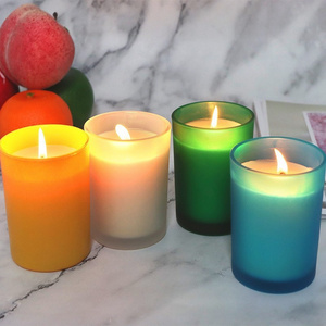 MBR Natural Christmas Widely Used Multi Color Soy Wax Glass Jar Scented Candle with folding box