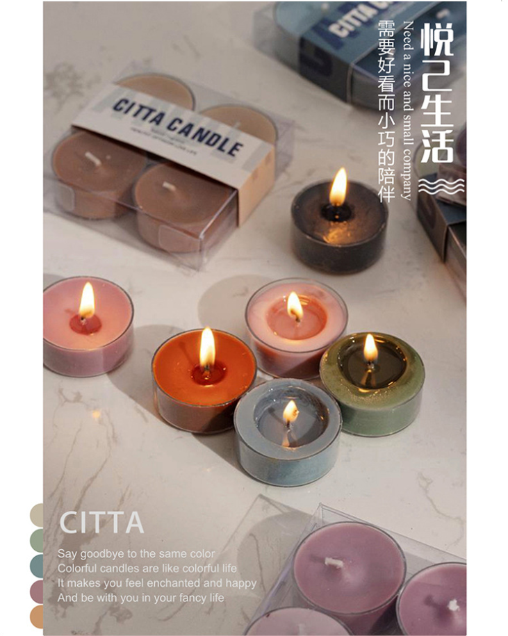 AROMA HOME Manufacturer Wholesale Stock 3 hours 15g Green Pink Orange Blue Long Lasting Scented Candles Tealight Soy Wax Candle