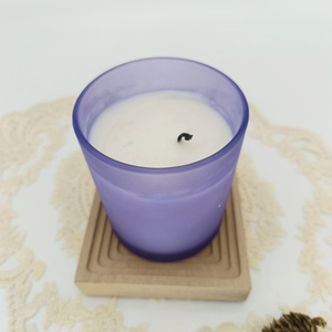 Excellent Frosted Purple Glass Jar Scented Candles with Crystal Velas Aromaticas Factory Meditation Candle