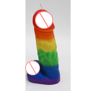 Funny Penis Candles Creative Colorful Rainbow Velas Candle Bogus Human Organ Dick Candles