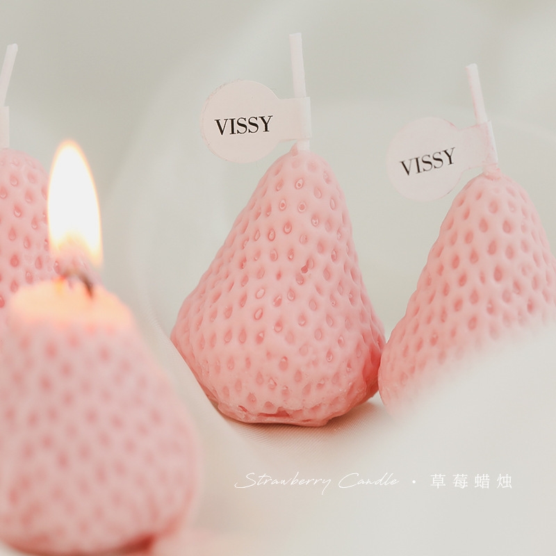 Wholesale Soy Wax Scented Candle Valentines Day Party Decorations Cheap Wedding  Accessory Pink Strawberry Candle wholesale