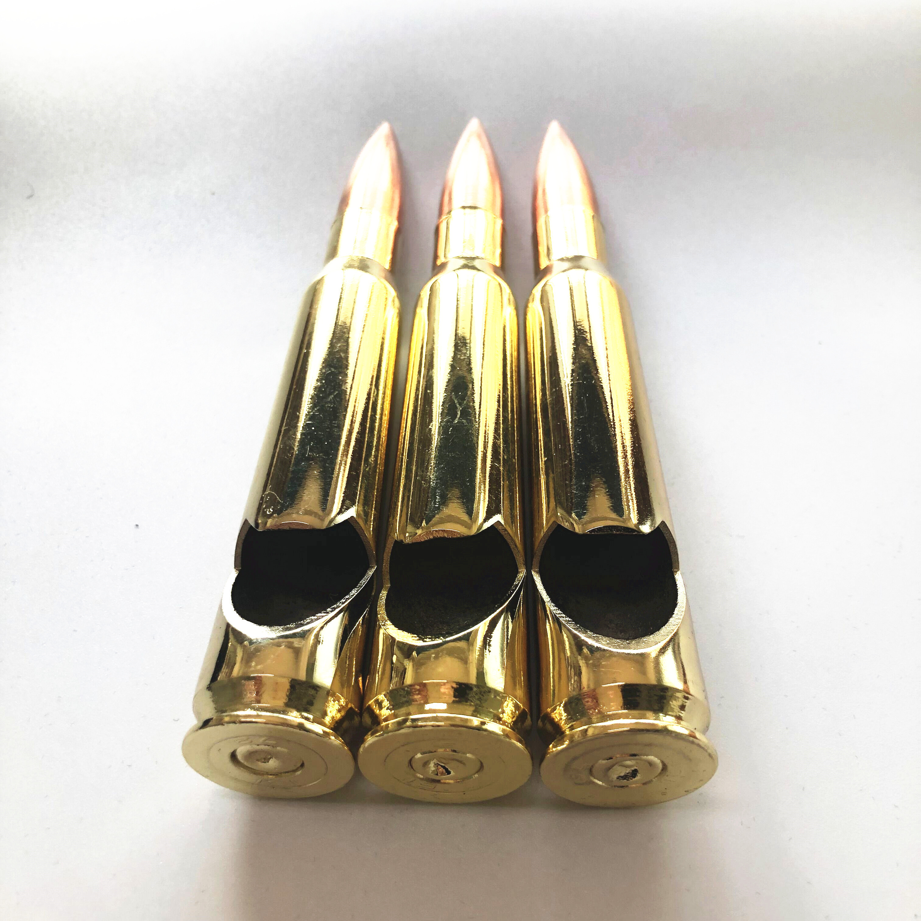 Metal High Gloss Gold Ammunition Drinks Once Fired Real 50 Caliber Bullet Bottle Opener