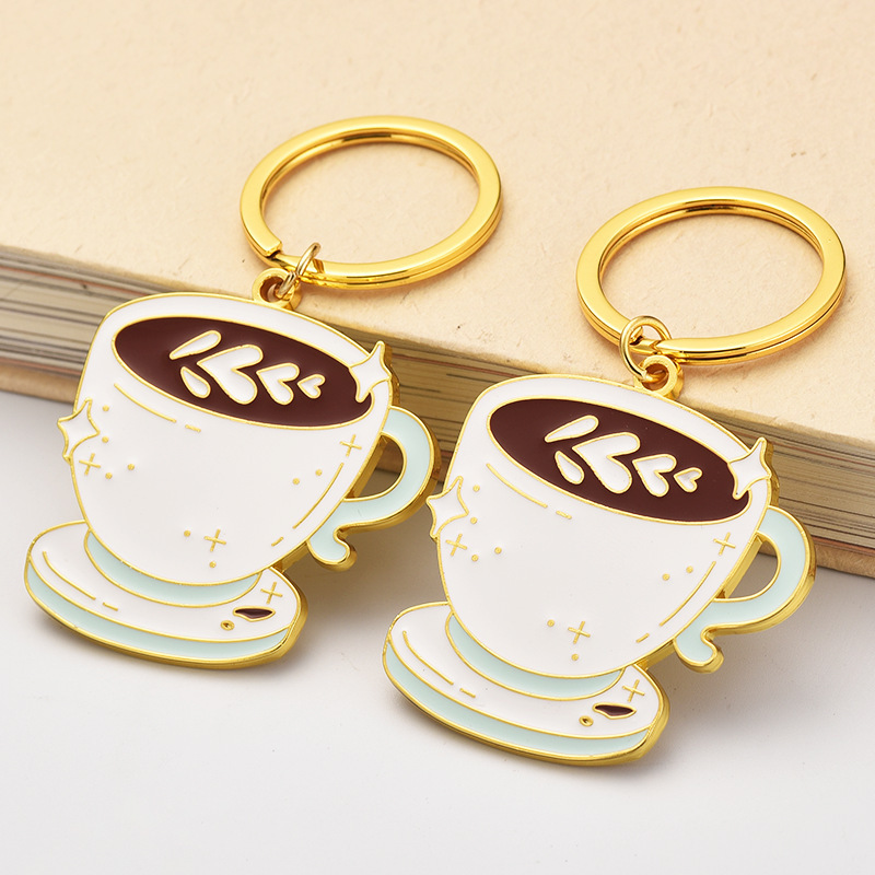 Mini Stanley Cup Stash logo Reflective Coffee Enamel Alloy Keyrings Mini Coffee Key chains Gift Custom Coffee Cup Keychain