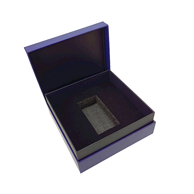 Luxury Custom Logo Dark purple Lid And Base Premium Packaging Box Rigid Cardboard Top And Bottom Gift Box