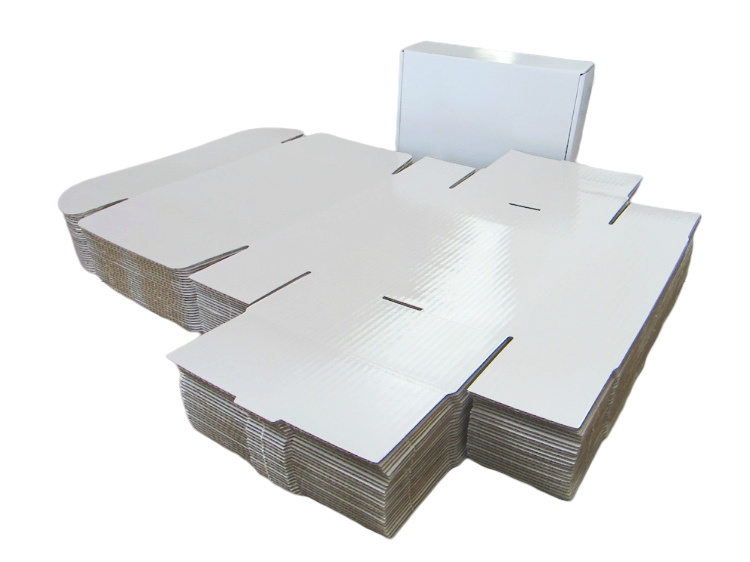 Custom  Cardboard Corrugated White Outside Brown Inside Shipping Carton Packaging Box for Clothes