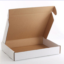 Custom  Cardboard Corrugated White Outside Brown Inside Shipping Carton Packaging Box for Clothes