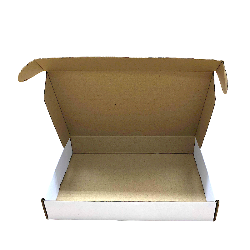 Custom  Cardboard Corrugated White Outside Brown Inside Shipping Carton Packaging Box for Clothes