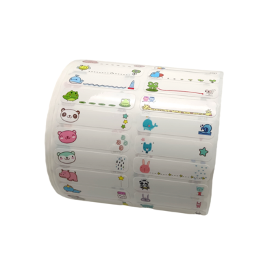 Custom Roll Kiss Cut Planner Stickers Colorful Animal PVC Vinyl Sticker Labels Self Adhesive Name Sticker for Kids