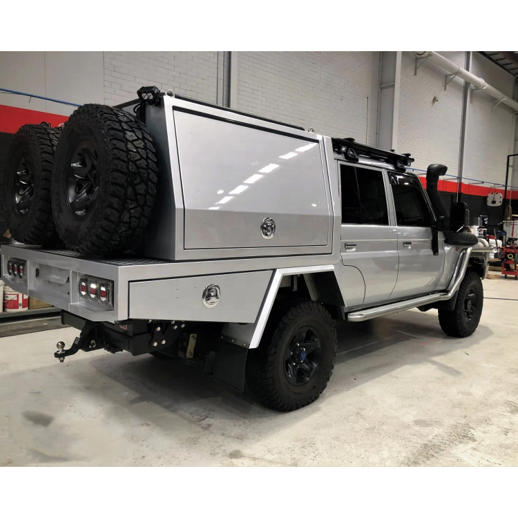 Customized aluminum ute tray camper with side box and mud arch guard for triton/ranger/hilux pickup ute canopy for sale