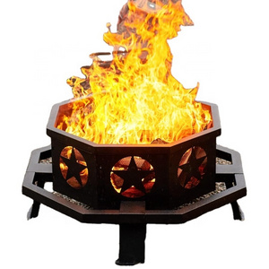 customized Outdoor Fire Pit for Wood 35in Firepit  Patio Wood Burning Fireplace with Charcoal Rack Square Garden Stove For Sale