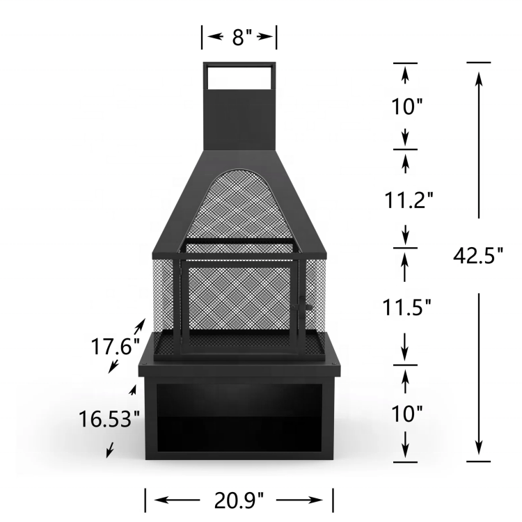 Customized wholesale Iron wood burning outdoor fireplace chiminea fire pit camping brazier stove heating fire pit for sale