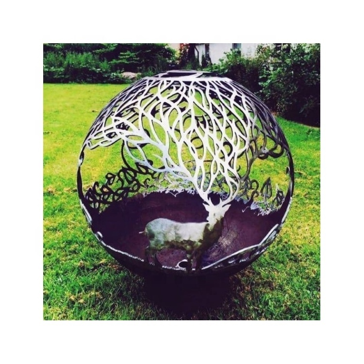 customized Design Outdoor Fire Pit Burning Outdoor Iron Sphere Garden Fire Pit staiinless steel fire pit for sale