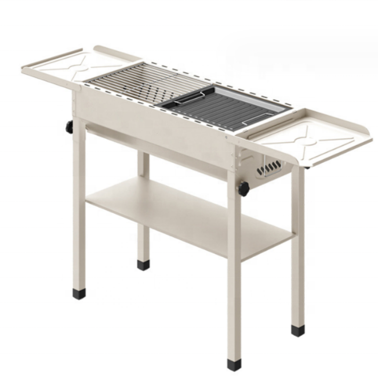 customized Charcoal Kebab Grill Stainless Steel Camping Outdoor Picnic Patio Grill Portable Foldable BBQ Barbecue Grill for sale