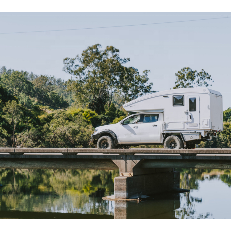 Customized 4x4 Pop up Slide on Fiberglass Truck Bed Camper Canopy Camper with Kitchen and Bed Truck Camper for sale