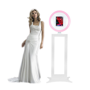 Led Ringlight Social Media Selfie Photobooth Stand Ipad Photo Booth Kiosk For 10.9-12.9" Ipad Air Pro Selfie Photo Booth