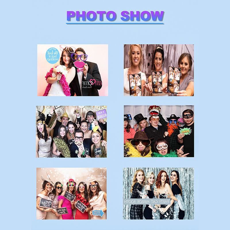 New selfie photo booth mirror photo booth magic mirror photobooth machine led frame mirror photo booth