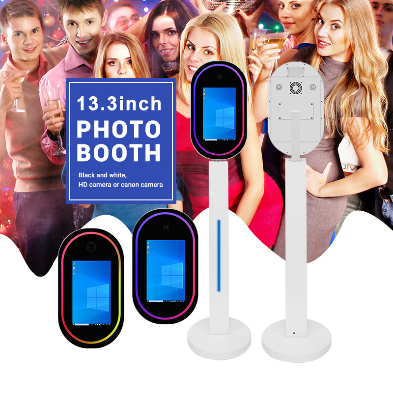 Oval Mirror Photo Booth 13.3 Inch Touch Screenmirror 13.3 Inch Mirror Photo Booth With Printer And Camera