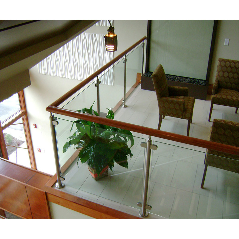 Customized Stainless Steel Balustrade Square Post Glass Railing for Staircase China Manufacture