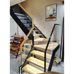 Wonderful Wooden Steps Stair with Nice Led Light Stair Treads