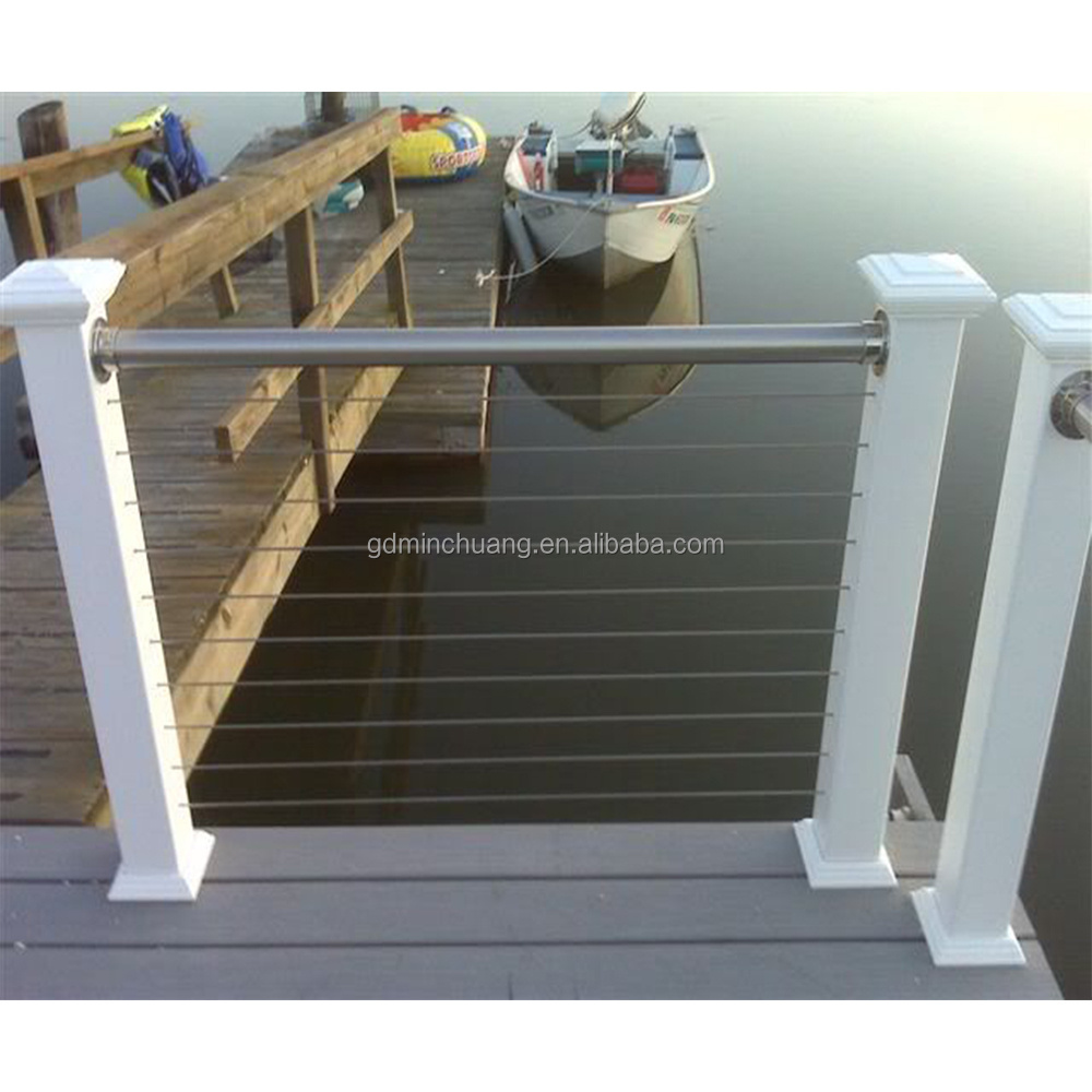 Outdoor durable cable Railings balcony baluster 304SS handrail 316SS stainless steel rails galvanizing outdoor fence