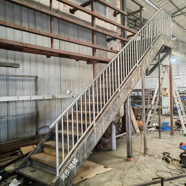 Exterior Metal Fire Escape Staircase  Galvanize Steel Staircase  Outdoor Metal Straight Stair