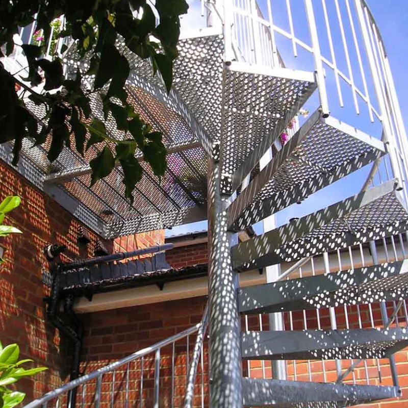 outdoor helix stairs galvanizing fire escape for warehouse