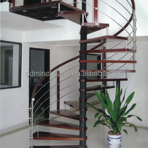 Best Price Offer Manufacturer Spiral Curved Stainless Steel Wood Stairs